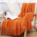 Summer air conditioning blanket knitting blanket thousand bird pattern tassel sofa blanket small blanket bed tail American wool nap blanket 