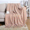 Summer air conditioning blanket knitting blanket thousand bird pattern tassel sofa blanket small blanket bed tail American wool nap blanket 