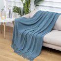 Summer air conditioning blanket knitting blanket thousand bird pattern tassel sofa blanket small blanket bed tail American wool nap blanket 