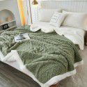 Taff cashmere jacquard lamb wool blanket double-layer composite cross-border AB version sofa blanket decorative blanket thickened blanket blanket 