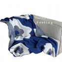 Cute flower half velvet knitting multi-functional blanket ins Nordic soft blanket Office nap blanket 