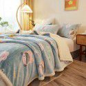 Amazon spot double-layer blanket thickened winter children's nap blanket coral wool warm flange blanket 