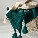 Waffle blanket ins wind sofa blanket office nap tassel ball wool leisure air conditioning blanket 