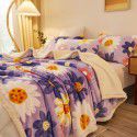 Amazon spot double-layer blanket thickened winter children's nap blanket coral wool warm flange blanket 