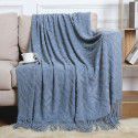 Summer air conditioning blanket knitting blanket thousand bird pattern tassel sofa blanket small blanket bed tail American wool nap blanket 