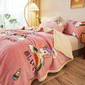 Amazon spot double-layer blanket thickened winter children's nap blanket coral wool warm flange blanket 