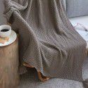 Waffle blanket ins wind sofa blanket office nap tassel ball wool leisure air conditioning blanket 