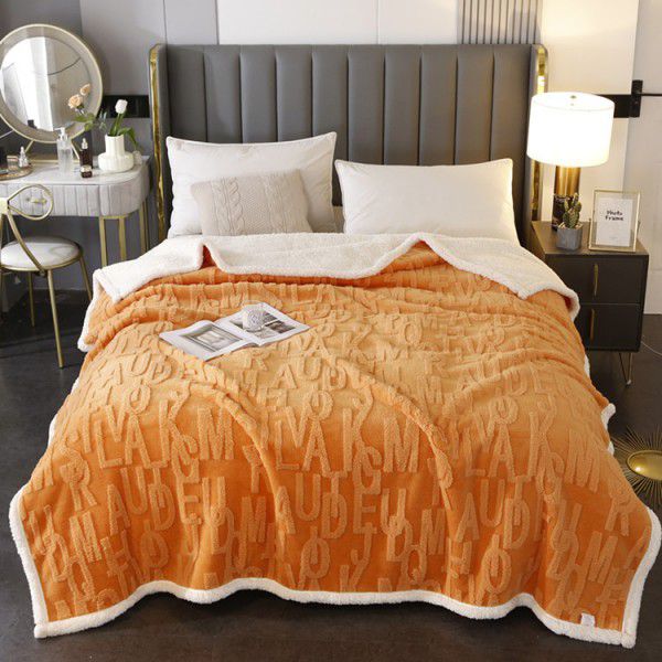 Amazon taff leisure blanket solid color lamb blanket Subnet red popular double-layer gift blanket wholesale 