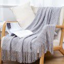 Summer air conditioning blanket knitting blanket thousand bird pattern tassel sofa blanket small blanket bed tail American wool nap blanket 