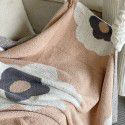 Cute flower half velvet knitting multi-functional blanket ins Nordic soft blanket Office nap blanket 