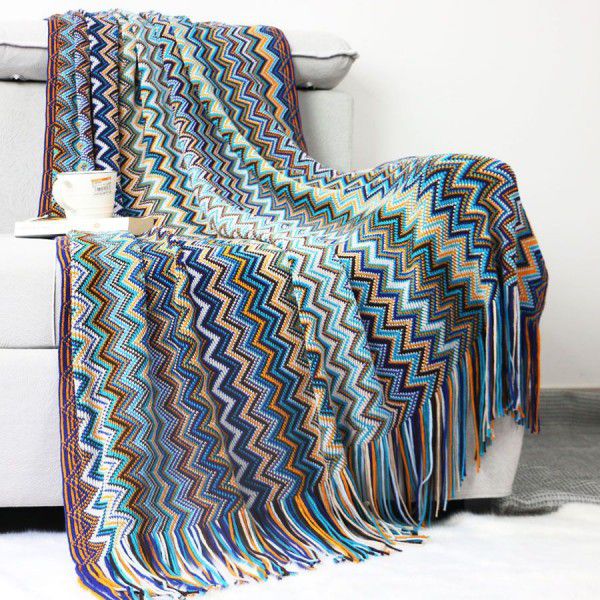 Knitted blanket Amazon's popular Boxi Mia knitted blanket sofa blanket office blanket blanket blanket blanket blanket wholesale