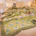 Winter jacquard plush thickened blanket Children's blanket Office nap blanket Dormitory double knitted cotton quilt Autumn 