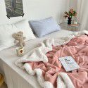 Wholesale solid color blanket, double layer sofa, leisure blanket, warm blanket, camellia flower, cow's milk wool, lamb's wool blanket, new style 