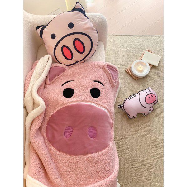 One wholesale ins small red book large version patch cloth embroidered cartoon children single and double lamb blanket 
