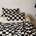 Autumn and winter thickened lamb cashmere retro style chessboard blanket Soft skin friendly chessboard plaid hand wrapped blanket 