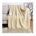 Summer air conditioning blanket knitting blanket thousand bird pattern tassel sofa blanket small blanket bed tail American wool nap blanket 