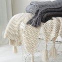 Waffle blanket ins wind sofa blanket office nap tassel ball wool leisure air conditioning blanket 