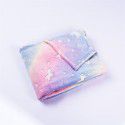 Wholesale of flannel luminous blanket in autumn and winter, gradual change of white horse luminous coral blanket, lunch break, children's fluorescent blanket 