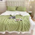 Cross border cashmere blanket thickened double layer jacquard taff blanket siesta blanket flannel blanket 