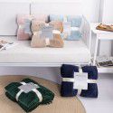Cross border direct supply tassel ball blanket sofa dormitory blanket gift air conditioning blanket flange color solid wholesale 