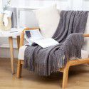 Summer air conditioning blanket knitting blanket thousand bird pattern tassel sofa blanket small blanket bed tail American wool nap blanket 
