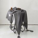 Waffle blanket ins wind sofa blanket office nap tassel ball wool leisure air conditioning blanket 