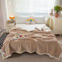 Lamb wool blanket thickened warm milk wool blanket in winter single double cashmere bed sheet coral wool gift box cover blanket 