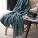 Simple modern dark grey knitting thread blanket blanket white bed tail blanket Nordic solid beige single sofa blanket 