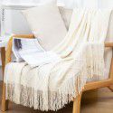 Summer air conditioning blanket knitting blanket thousand bird pattern tassel sofa blanket small blanket bed tail American wool nap blanket 