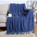 Summer air conditioning blanket knitting blanket thousand bird pattern tassel sofa blanket small blanket bed tail American wool nap blanket 
