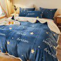 Amazon spot double-layer blanket thickened winter children's nap blanket coral wool warm flange blanket 