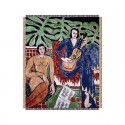 Art oil painting style Matisse guitar woman tapestry casual blanket sofa blanket blanket field grass carpet 