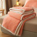 Nordic solid color double-layer blanket thickened cashmere blanket winter sheets flannel nap sofa gift blanket 