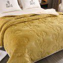 Shixiao Moon Silk Four leaf Grass Blanket Three layers thickened autumn and winter warm blanket High grade gift flannel coral blanket 