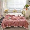 Lamb wool blanket thickened warm milk wool blanket in winter single double cashmere bed sheet coral wool gift box cover blanket 