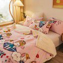 Amazon spot double-layer blanket thickened winter children's nap blanket coral wool warm flange blanket 