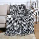 Summer air conditioning blanket knitting blanket thousand bird pattern tassel sofa blanket small blanket bed tail American wool nap blanket 