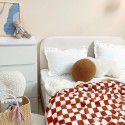Retro modern checkerboard blanket feather lamb soft waxy sofa blanket office nap summer thin net red 
