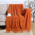 Sofa blanket cover blanket Nordic cross-border tassel air conditioner lunch break nap blanket hotel bed with summer bed flag bed tail blanket 