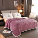 Shixiao Moon Silk Four leaf Grass Blanket Three layers thickened autumn and winter warm blanket High grade gift flannel coral blanket 
