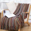 Summer air conditioning blanket knitting blanket thousand bird pattern tassel sofa blanket small blanket bed tail American wool nap blanket 