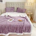 Cross border cashmere blanket thickened double layer jacquard taff blanket siesta blanket flannel blanket 
