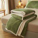 Nordic solid color double-layer blanket thickened cashmere blanket winter sheets flannel nap sofa gift blanket 