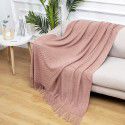 Summer air conditioning blanket knitting blanket thousand bird pattern tassel sofa blanket small blanket bed tail American wool nap blanket 