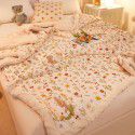 Winter jacquard plush thickened blanket Children's blanket Office nap blanket Dormitory double knitted cotton quilt Autumn 