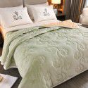 Shixiao Moon Silk Four leaf Grass Blanket Three layers thickened autumn and winter warm blanket High grade gift flannel coral blanket 