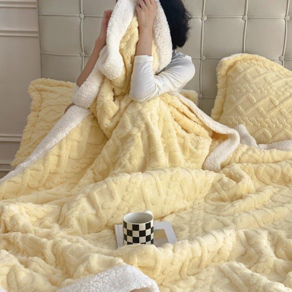 Thickened blanket quilt, warm in winter, coral wool blanket, flannel blanket, office nap, air-conditioning blanket, bed use 