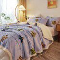 Amazon spot double-layer blanket thickened winter children's nap blanket coral wool warm flange blanket 