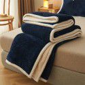 Nordic solid color double-layer blanket thickened cashmere blanket winter sheets flannel nap sofa gift blanket 