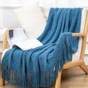 Summer air conditioning blanket knitting blanket thousand bird pattern tassel sofa blanket small blanket bed tail American wool nap blanket 